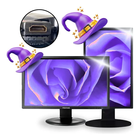 Monitor Positivo 19 Polegadas Ajustável Giratória Led Hdmi