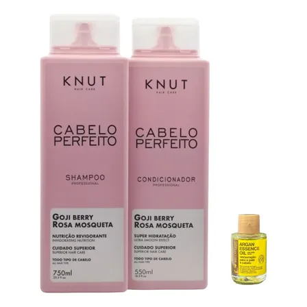 Kit Shampoo 750ml+cond 500ml Cabelo Perfeito Knut C/óleo 7ml