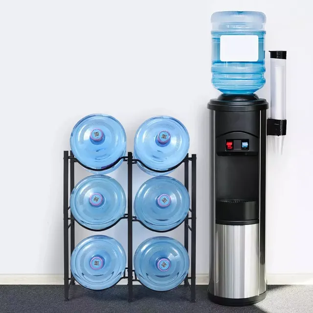 Marhynchus Rack Porta 6 Garrafón Metálico 2 Niveles Para Garrafón De Agua Acero Al Carbono Estante