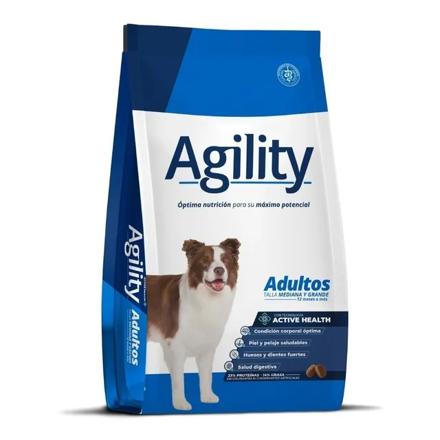 Alimento Agility adulto Active Health talla mediana y grande presentación de 20kg