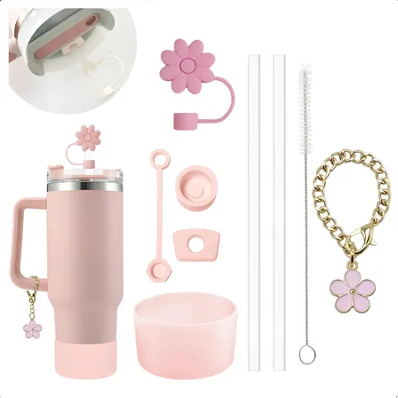 9 Pçs Acessórios Compatíveis Copo Stanley Material Premium