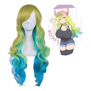 Cabelo Kobayashi's Dragon Maid Quetzalcoatl Lucoa Peruca Ond Cabelo Kobayashi's Dragon Maid Quetzalcoatl Lucoa Peruca Ond