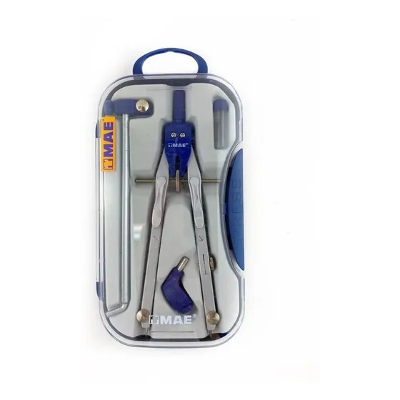 Compás De Precisión Metálico Con Extensión Y Accesorios 