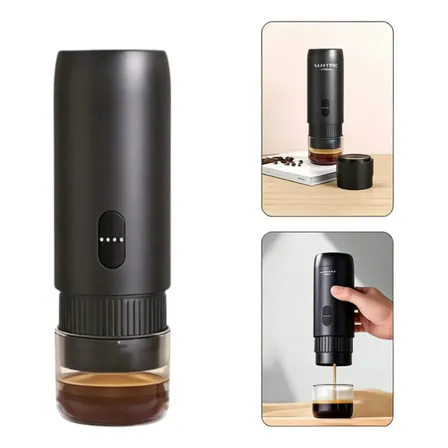 Máquina De Café Portátil 3 Em 1 Elétrica Para Cápsulas E Pó Preto 127/220v