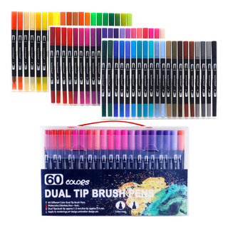 Rotuladores Artísticos Bbb-60 Con Doble Pincel, Acuarela Fin Rotuladores Artísticos Bbb-60 Con Doble Pincel, Acuarela Fin