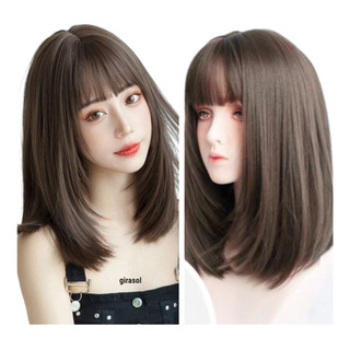 Peluca Cabello Natural Larga Dama Castaño Pelucaa De Mujer Peluca Cabello Natural Larga Dama Castaño Pelucaa De Mujer