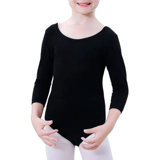 Body Mallas Ballet Danza Flamenco  Para Niñas Manga 3/4