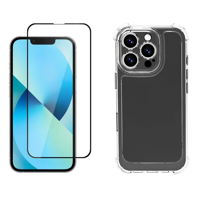 Carcasa Transparente Antigolpes Premium + Lamina Para iPhone