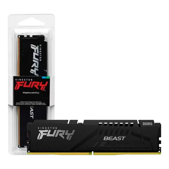 Memoria Ram Fury Beast 16gb Dimm Ddr5 5200mhz 1.25v Preto