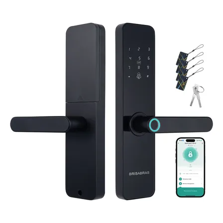 Fechadura Digital Biométrica Eletronica Touch Com Tuya App Preto