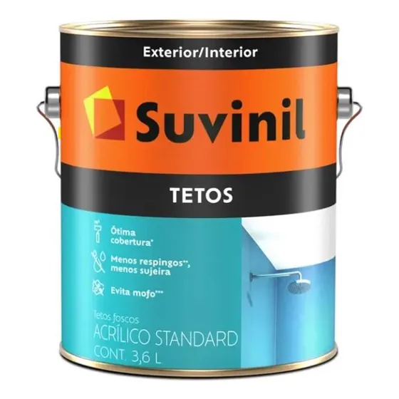 Tinta Acrílica P/ Tetos Anti Mofo Fosco 3,6l Suvinil Branco