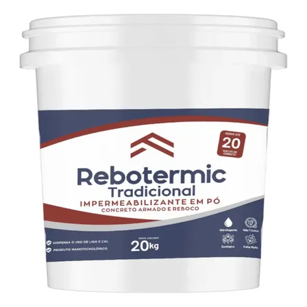 Rebotermic Impermeabilizante Pó 20kg Alta Performance Branco Cimentício