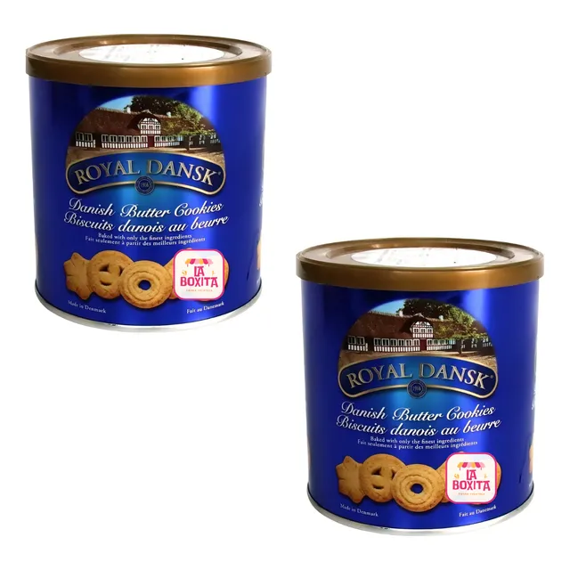 2 Latas Galletas Danesas De Mantequilla Royal Dansk 200g C/u