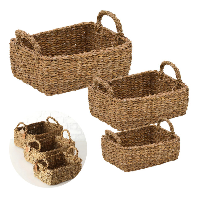 Conjunto De Cestos Organizadores Decorativos Rustico Natural Conjunto De Cestos Organizadores Decorativos Rustico Natural