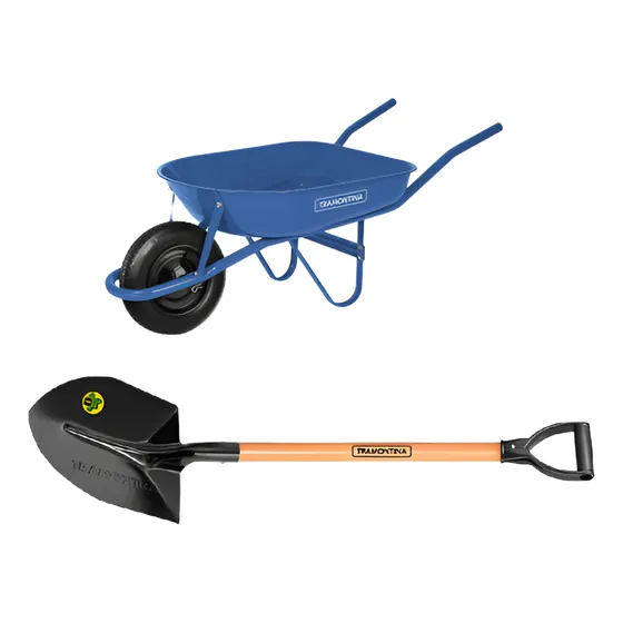 Carretilla Metal Azul 50l Rueda Maciza Tramontina Bel-la