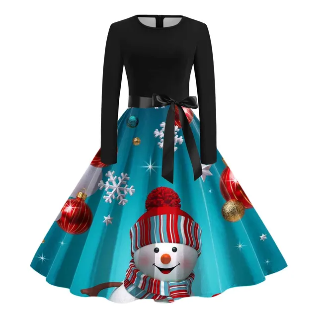 Vestido Formal Algodon Para Mujer Navideño Año 50 Ama Casa