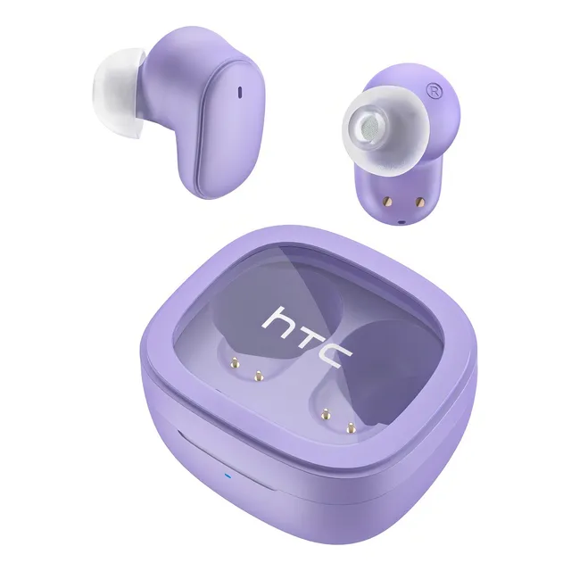 Auriculares gamer inalámbricos HTC True Wireless Earbuds 9+ BDA9 violeta con luz LED