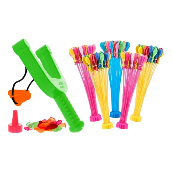 Guerra De Água Kit Completo Diversão Estilingue 47 Bexiga