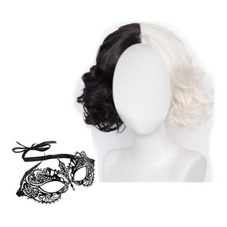 Peluca Y Antifaz Cruella De Vil Accesorio Disfraz Unitalla Peluca Y Antifaz Cruella De Vil Accesorio Disfraz Unitalla