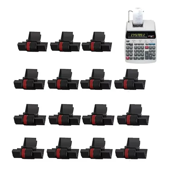 15 Rodillo Entintador Para Sumadora Negro/rojo Casio Ir40t