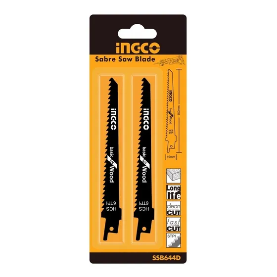 Set Hojas De Sierra Sable Para Madera 6tpi-hcs Marca Ingco