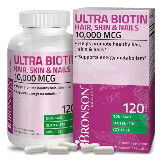 Biotina Premium Cabello Uñas 10,000mcg 120 Caps Eg B01 Sabor Sin Sabor
