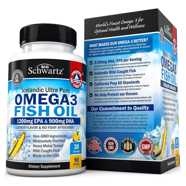 Aceite De Pescado Omega 3 Bioschwartz 90 Softgel