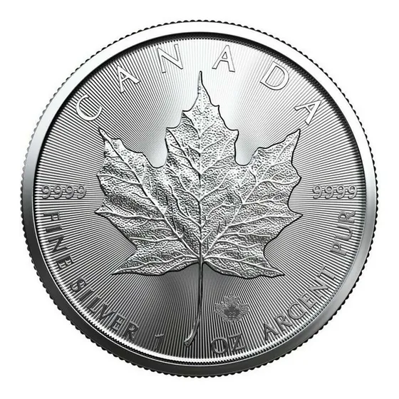 Canada Maple Leaf Hoja Arce Moneda 1 Onza Plata Pura 9999