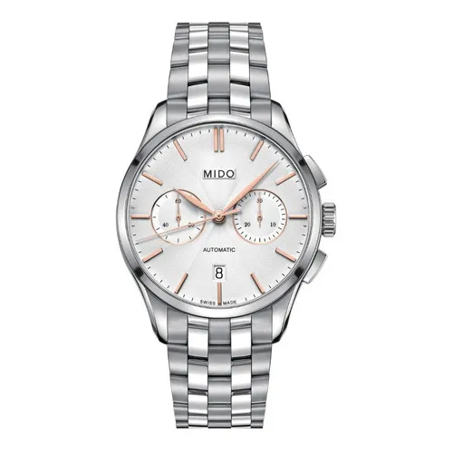 Reloj Mido Belluna Cronografo Automatico M024.427.11.031.00 Color de la correa Plateado Color del bisel Plateado Color del fondo Plateado