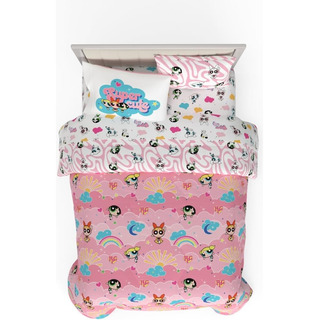 Juego De Edredón Y Sábanas Powerpuff Girls, Full, 7 Piezas Juego De Edredón Y Sábanas Powerpuff Girls, Full, 7 Piezas