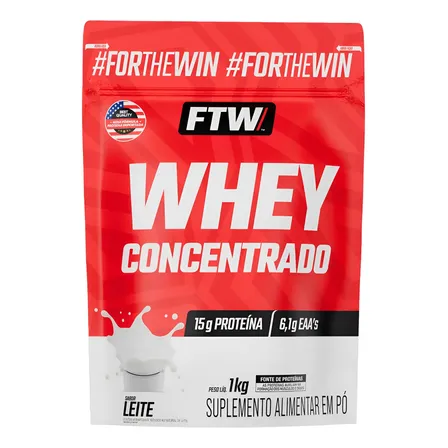 Whey Protein Concentrado 1kg Sabor Leite - Ftw
