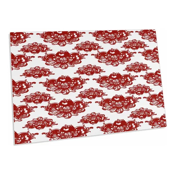 Elegante Damasco Romantico Rojo Blanco Mantele Para 42-1