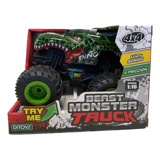 Auto A Friccion Luz Y Sonido Beast Monster Truck 4x4 Ditoys