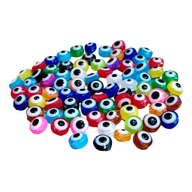Dijes Ojo Turco Acrilicos Plano 10mm (paq. 100 Unidades)
