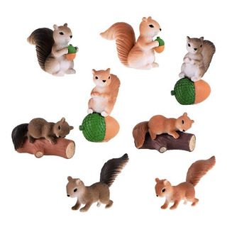 8pcs Mini Ardilla Miniatura Figuritas Decoración De Jardín D 8pcs Mini Ardilla Miniatura Figuritas Decoración De Jardín D
