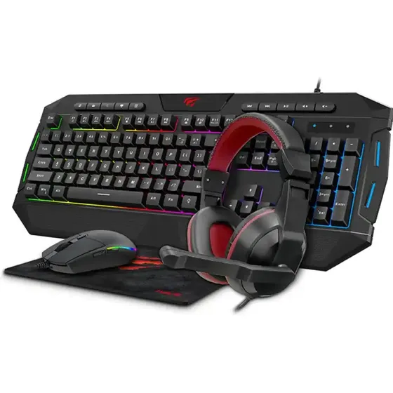 Havit Kb501cm-sp Kit Teclado Mouse Audífono Mousepad Gaming