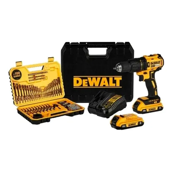 Taladro Atornillador Recargable Dewalt 2 Baterias Percutor 1