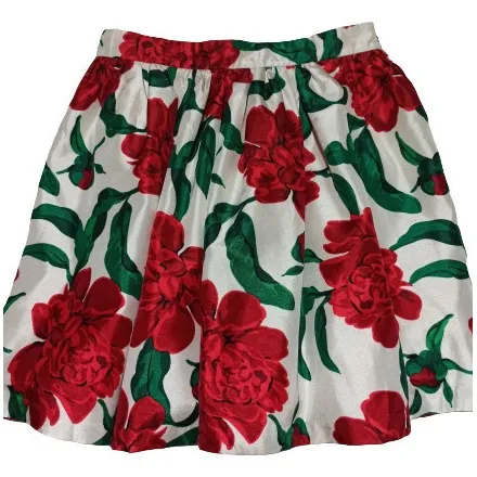 Falda Gymboree Seda Floreada Niña Talla 12 Con Fondo Faralao