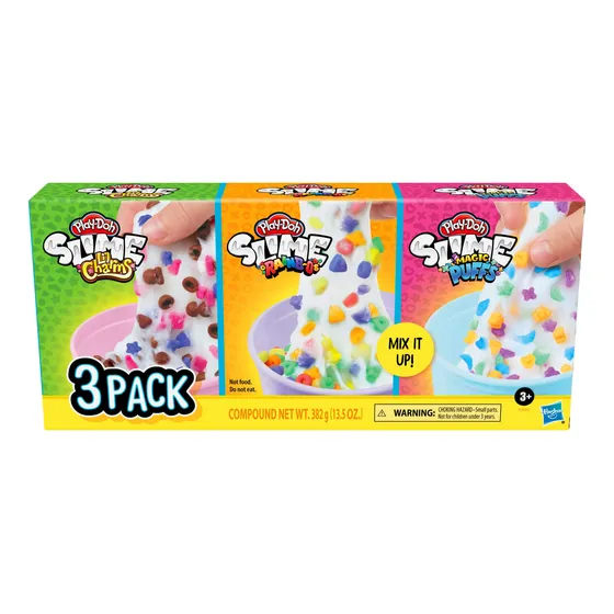 Pacote Temático Playdoh Slime Cereal, 3 Variedades Para