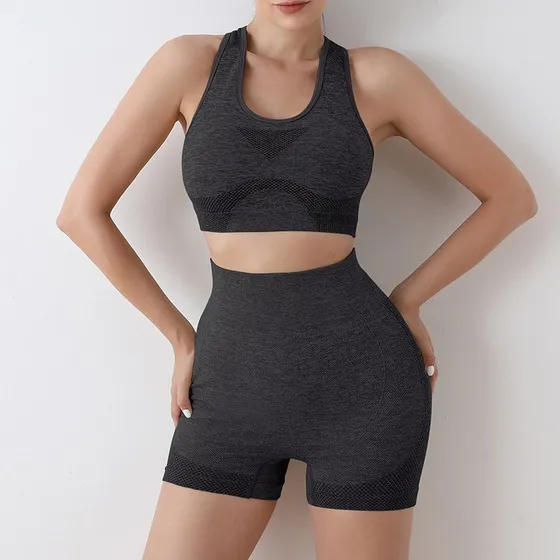Conjunto Deportivo Para Dama Top + Short Licra Para Gimnasio
