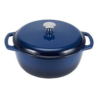 Horno Holandés Amazon Basics, Hierro, Tapa 5.6 L, Azul Marin Horno Holandés Amazon Basics, Hierro, Tapa 5.6 L, Azul Marin