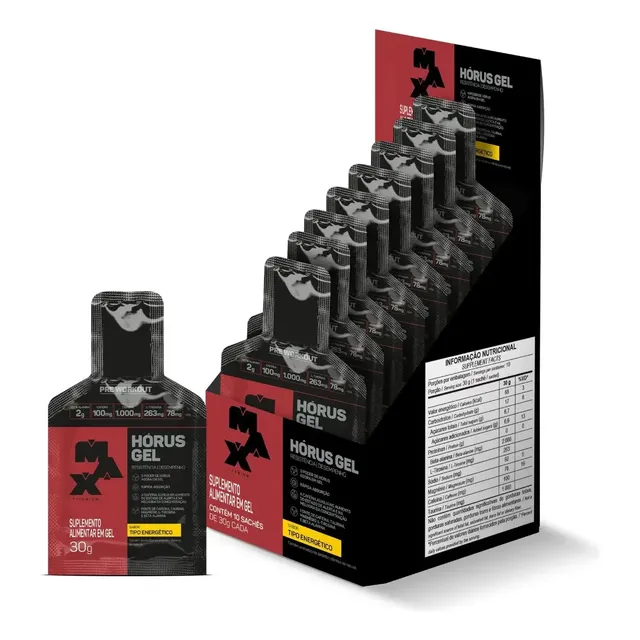 Horus Gel Pré-Treino 10 Sachês 30g Max Titanium