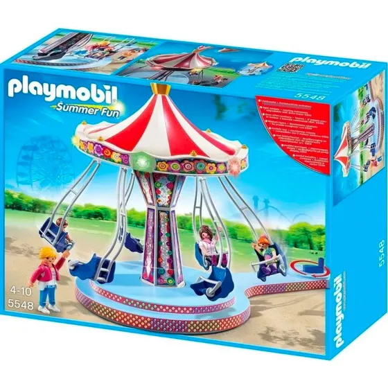 Playmobil 5548 Balanço Carrossel Parque Diversões Cx Luzes
