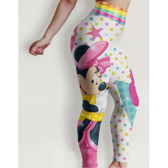 Calça Legging De Suplex Estampa Personalizada Minnie E Marga