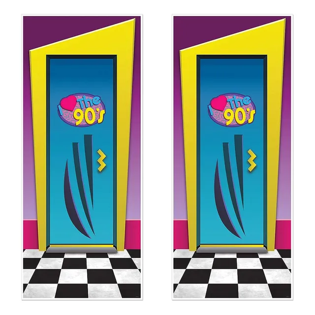 Beistle I Love The 90's Door Cover, 2 Piezas, 30  X 6', Mult