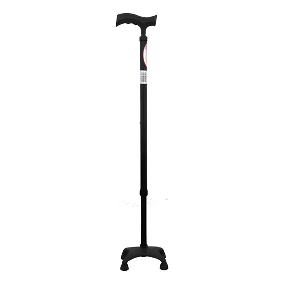 Bastón Aluminio Negro Mango Suave 4 Apoyos Ninja Speedy