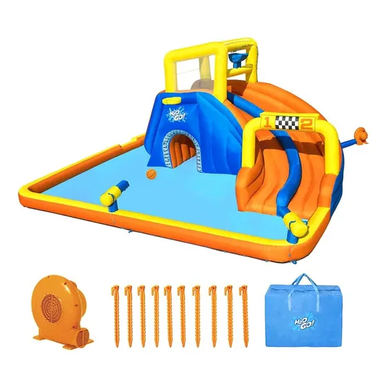 Mega Parque Aquático Inflável Raceway 220v Cor Laranja