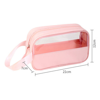 Nueva Bolsa De Cosméticos De Pvc Semitransparente Simple Con Nueva Bolsa De Cosméticos De Pvc Semitransparente Simple Con