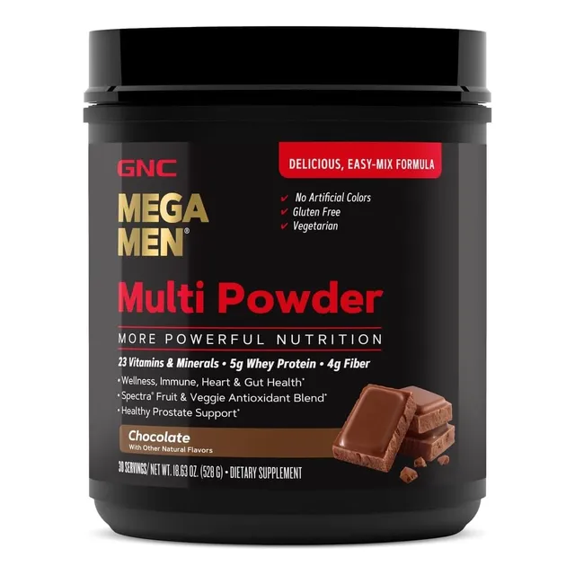 Multivitamínico Mega Men En Polvo Chocolate Gnc 528 G Chocolate