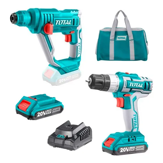 Taladro Atornillador + Rotomartillo 20v Concreto Total Tools